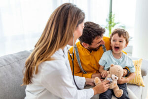 a young child sees the pediatrician